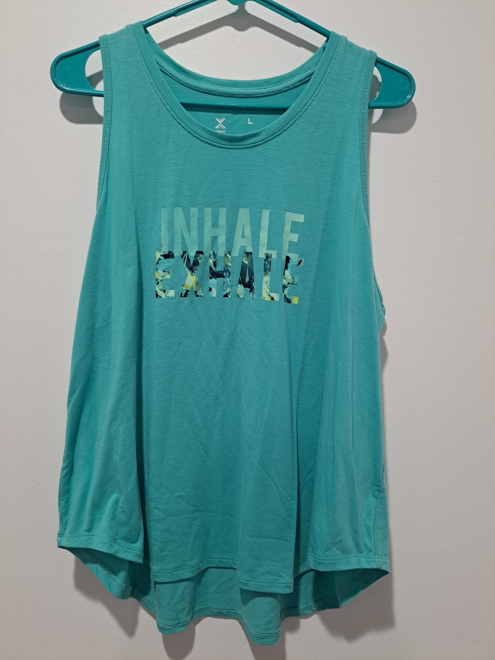 Xersion Teal 'Inhale Exhale' Graphic Tank